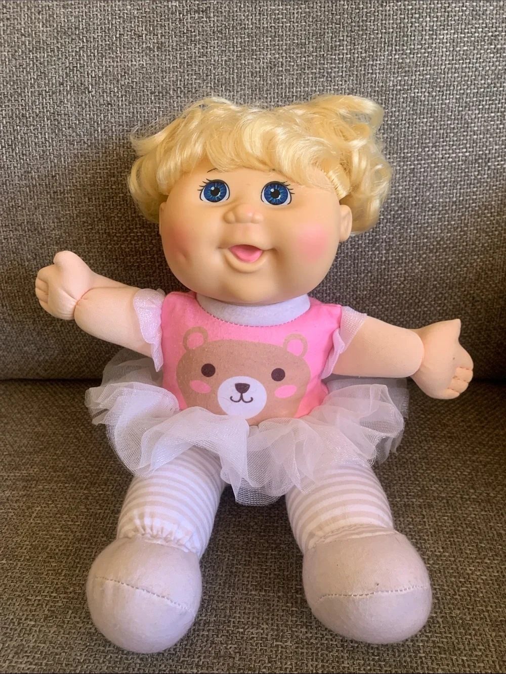 Cabbage Patch Kids Plush Baby Ballerina Doll wearing Teddy Bear Tutu